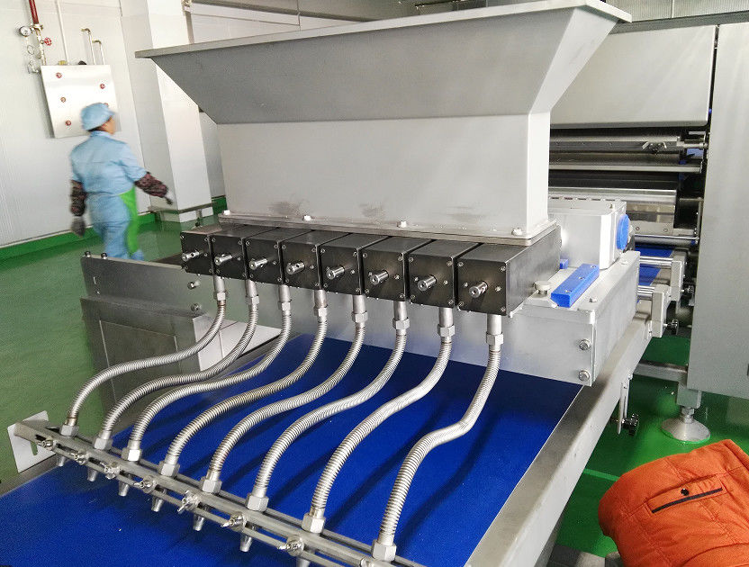 Stainless Steel Automatic Puff Pastry Making Machine With Plait Pastry Make Up Line